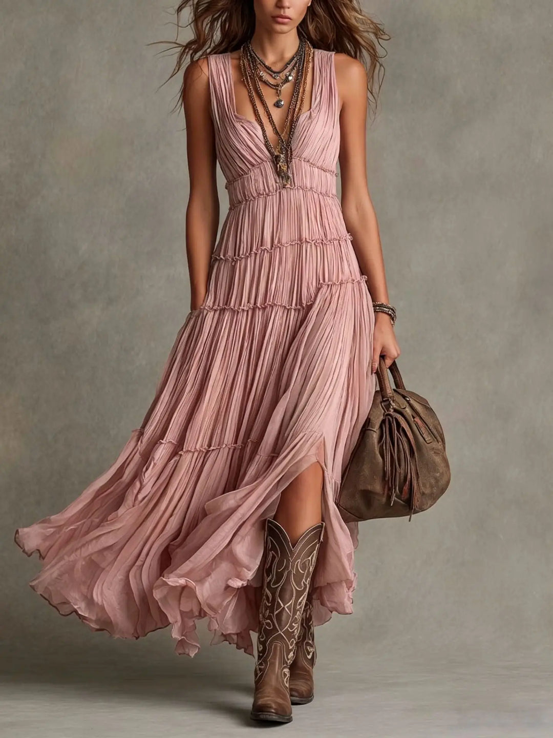Camille Tiered Boho Maxi Dress