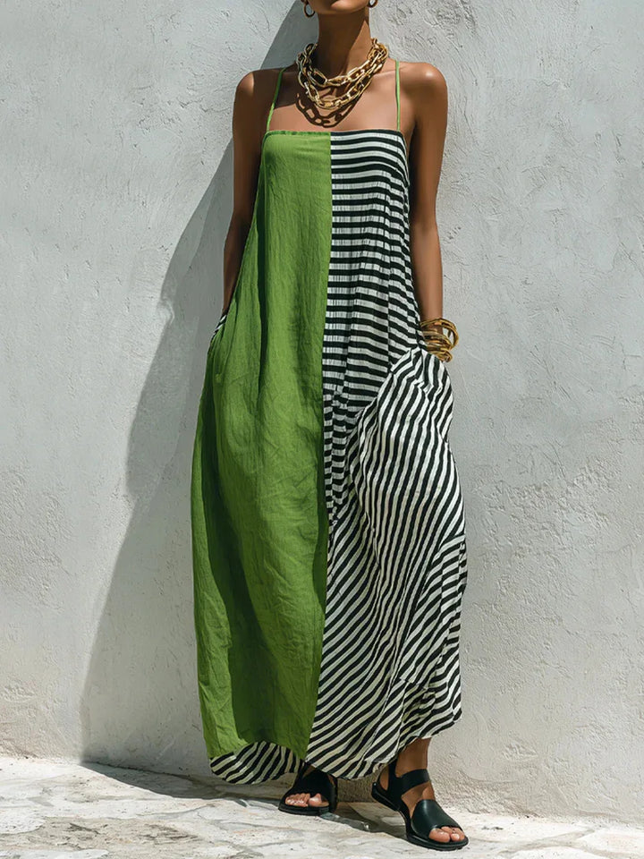 Liana Casual Striped Maxi Dress