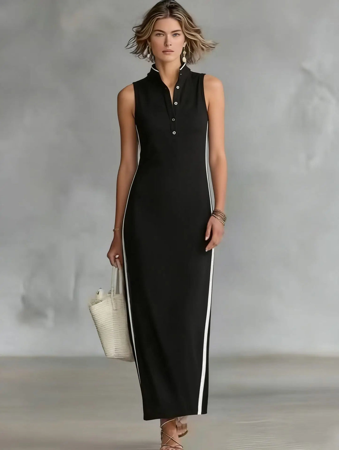 Fatima Sophisticated Minimalist Long Dress