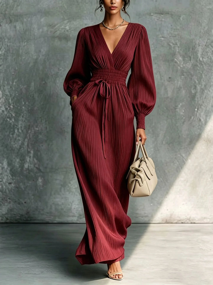Seraphina Deep V Neck Maxi Dress