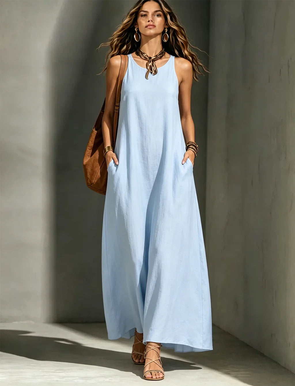 Isolde Pocket Linen Maxi Dress