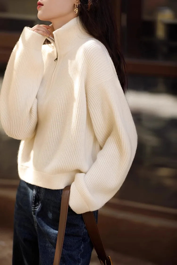 Camille Half-Zip Cashmere Sweater