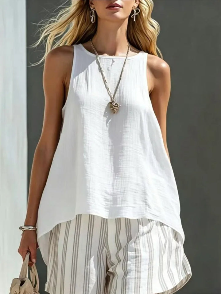 Kaia Sleeveless Striped Two Piece Outfit