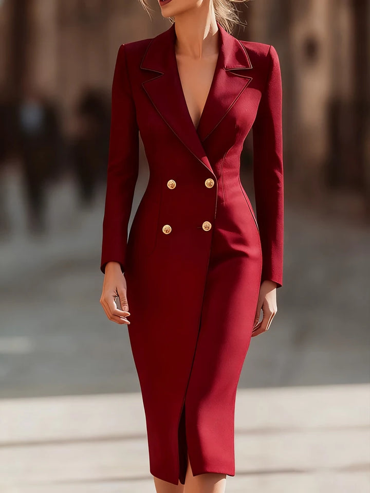 Julienne Elegant Blazer Midi Dress