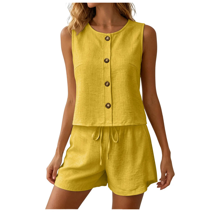 Camille Casual Sleeveless Matching Shorts Set