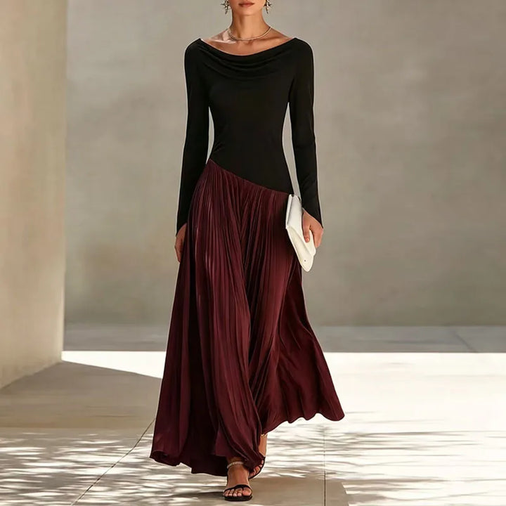 Elara Flowing Draped Maxi Dress