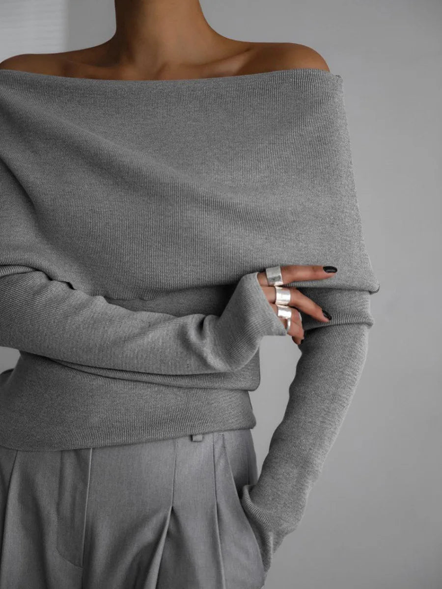 Eliza Foldover Neck Sweater