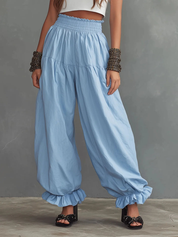 Vienna Elastic Waist Wide Leg Trousers