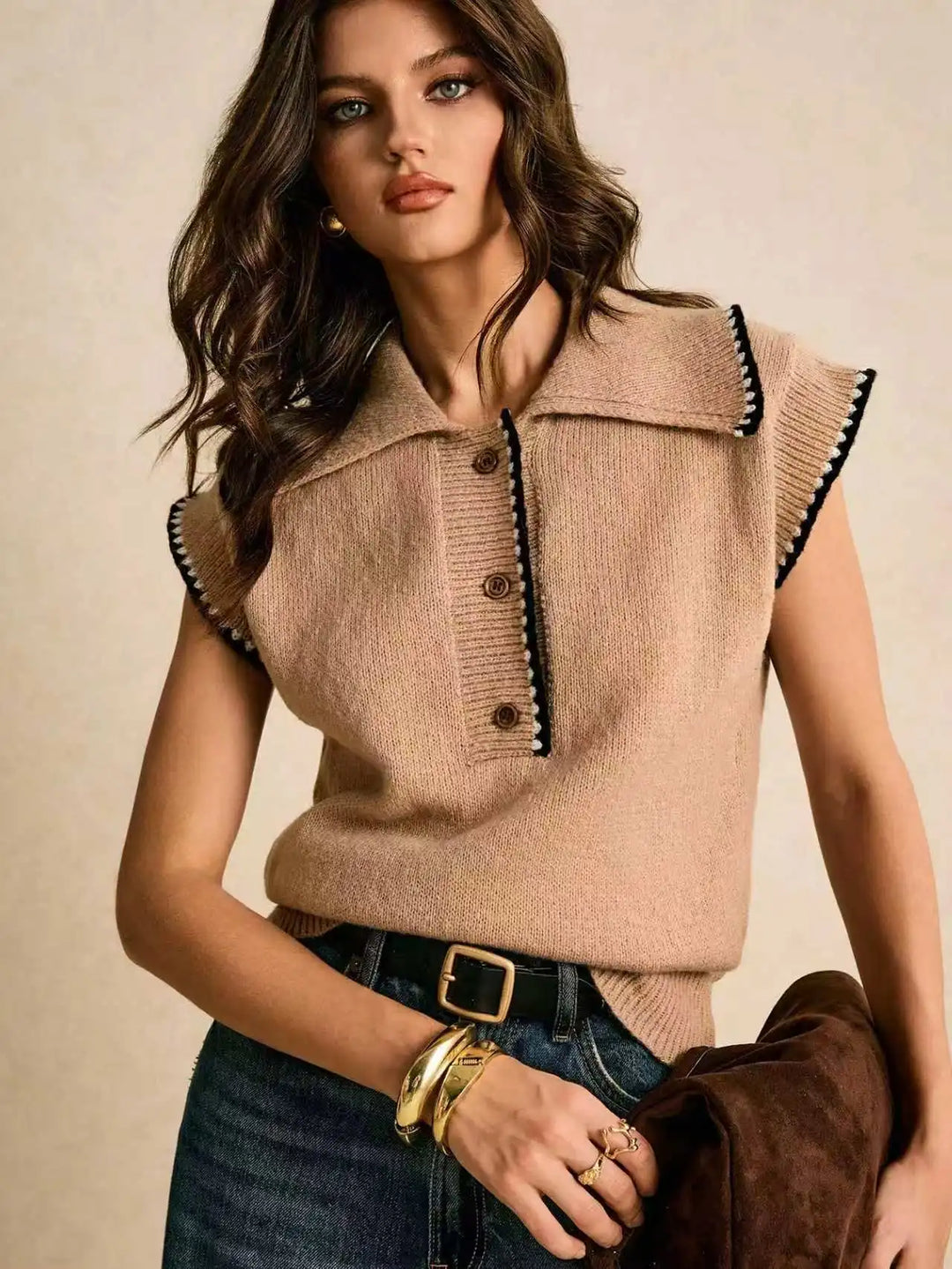 Briar Sleeveless Collared Sweater