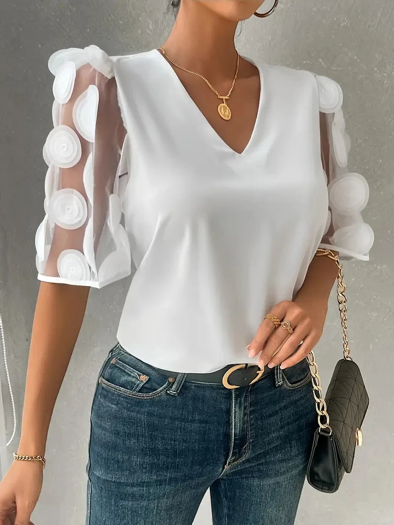 Isabelle Sheer Puff Sleeve Blouse