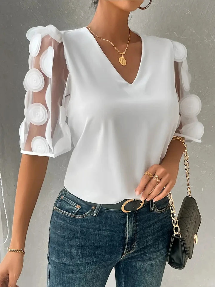 Isabelle Sheer Puff Sleeve Blouse