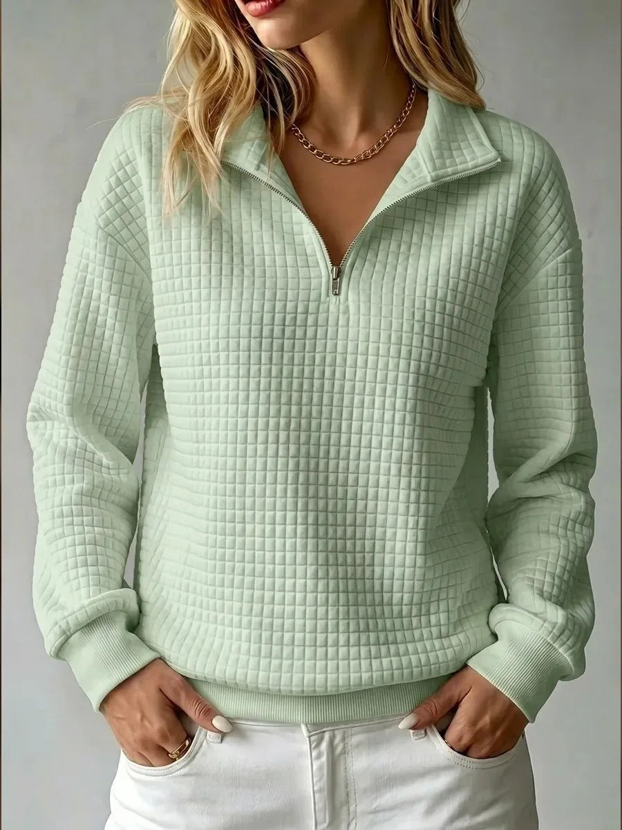 Ainsley Waffle Half Zip Sweater