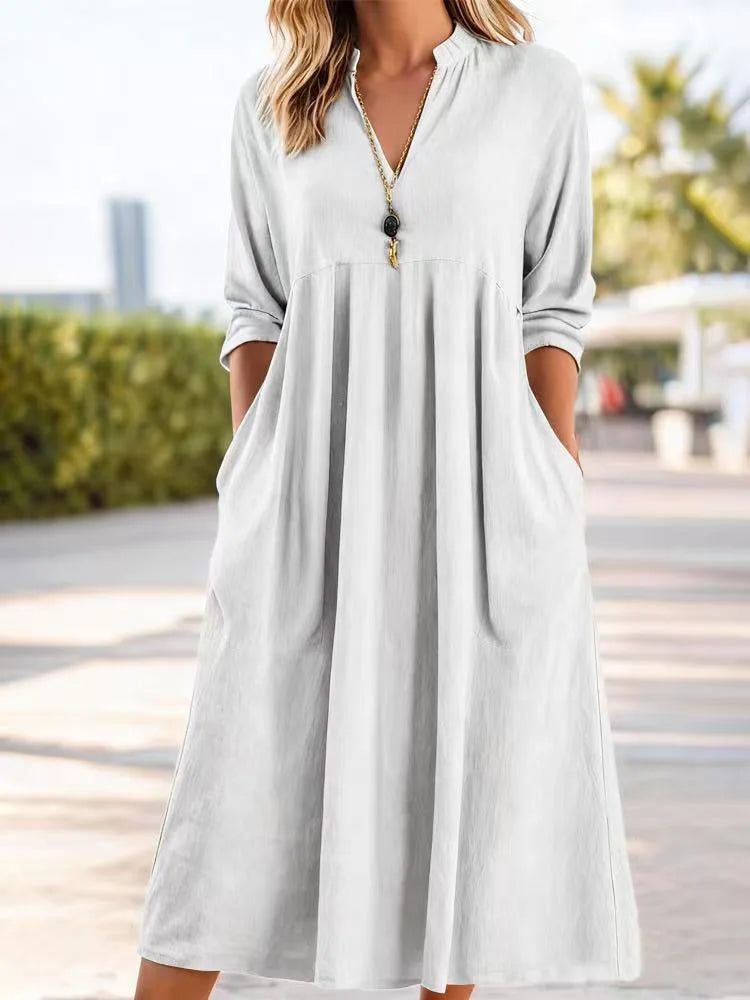 Leah Vintage Linen Mini Dress