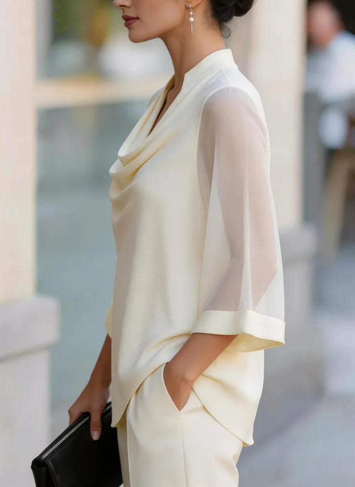 Amelie Draped Chiffon Blouse