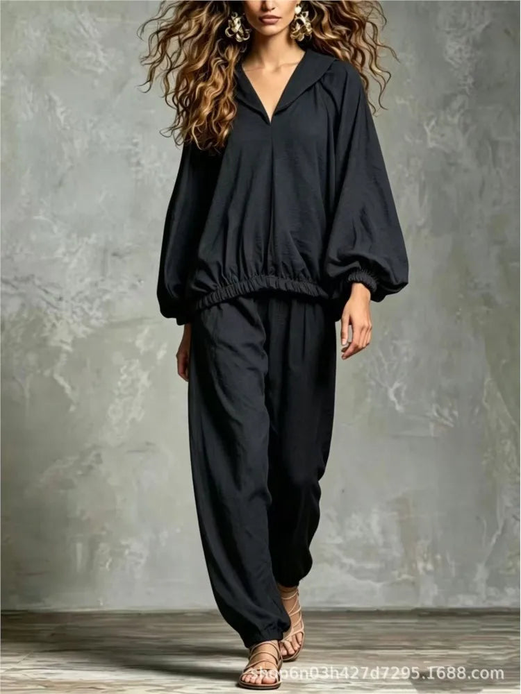 Elowyn Lantern Sleeve Lounge Set