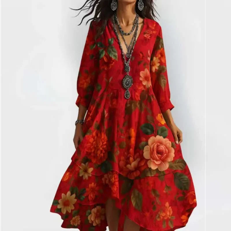 Avaline Boho Floral Maxi Dress