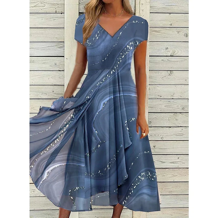 Jane Casual V Neck Midi Dress