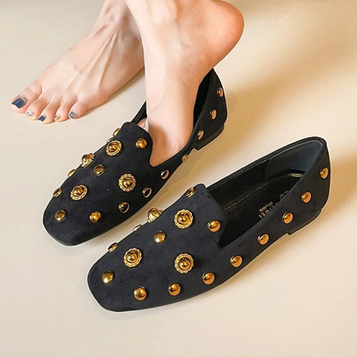 Reese Studded Suede Loafers