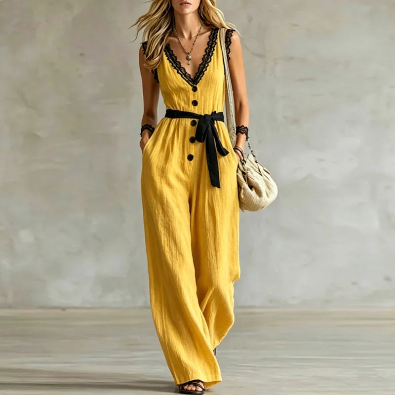Molly Boho Belted Jumpsuit