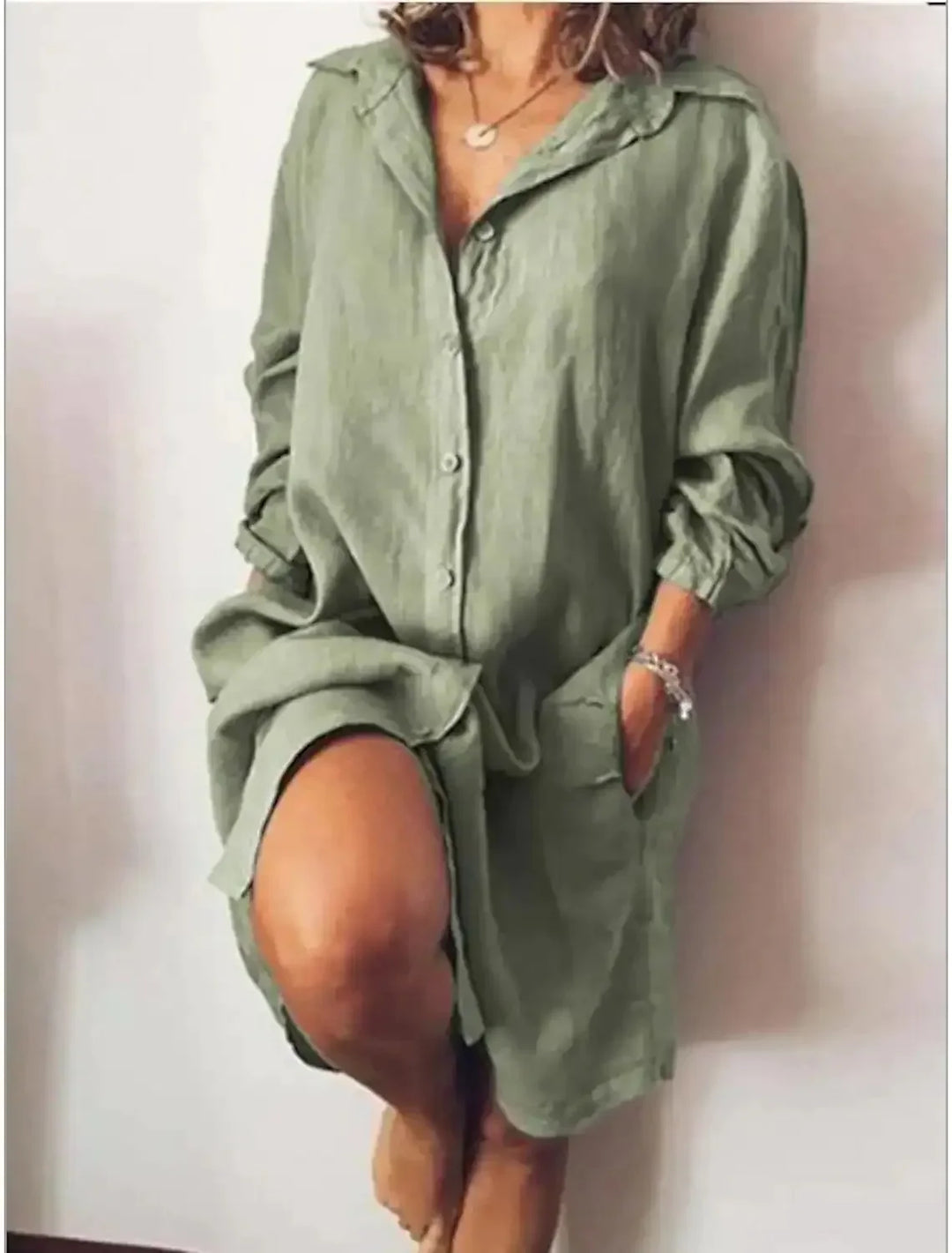 Lena Pocket Shirt Mini Dress