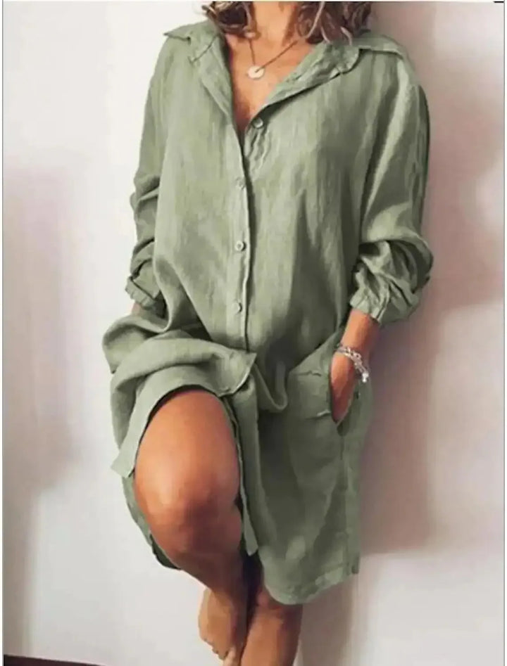 Lena Pocket Shirt Mini Dress