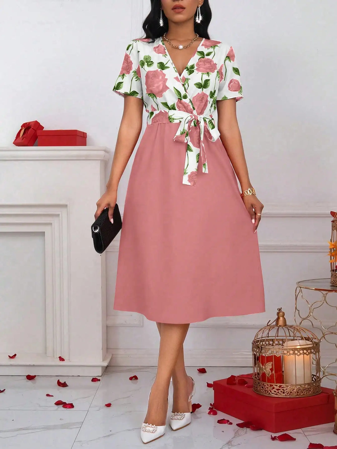 Rosalie Tie Waist Midi Dress