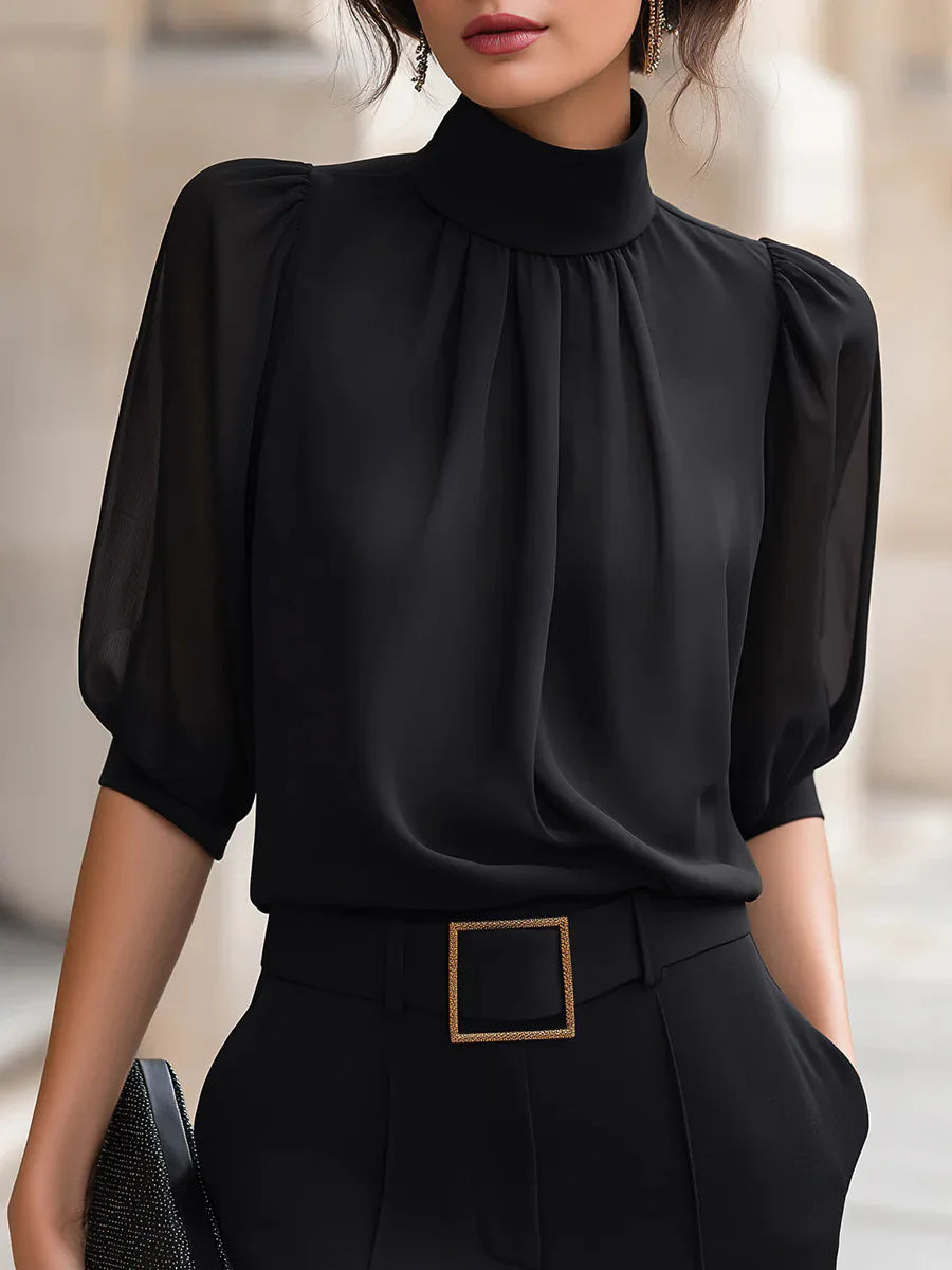 Emery Pleated Chiffon Blouse