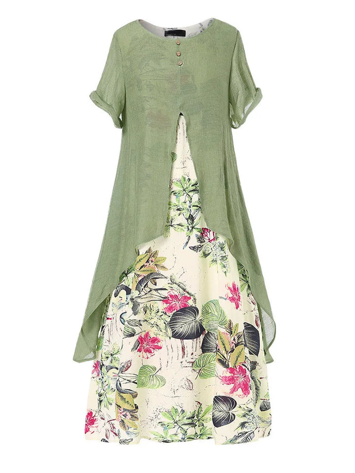 Camellia Floral Patchwork Maxi Dress