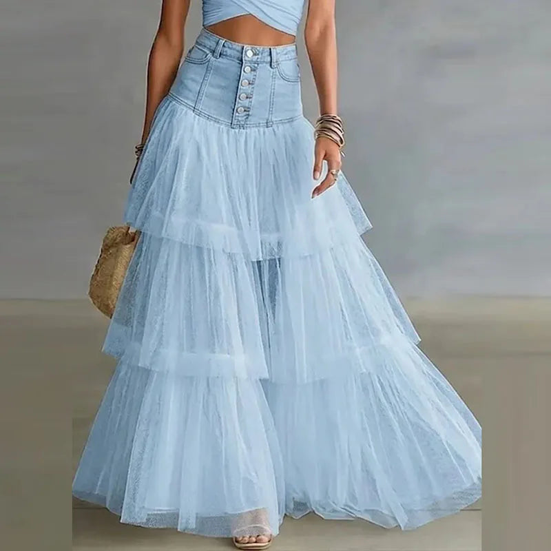 Rona Layered Tulle Maxi Skirt