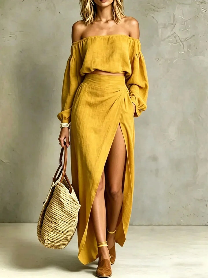Aubrey Off Shoulder Elegant Two-Piece Set