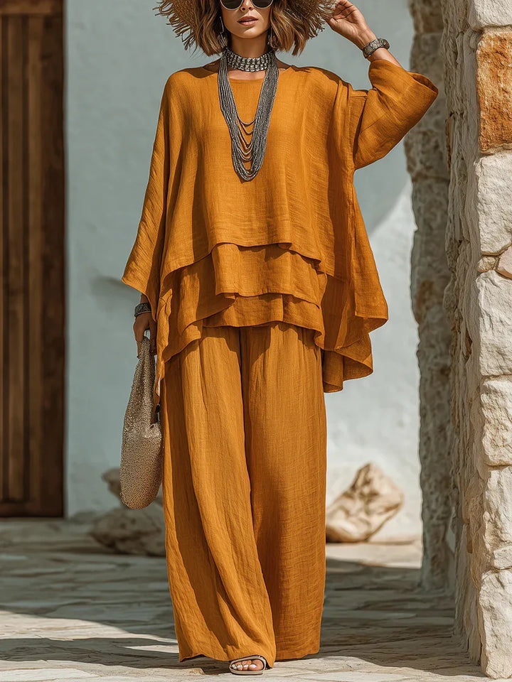 Maria Layered Wide Leg Pants Set
