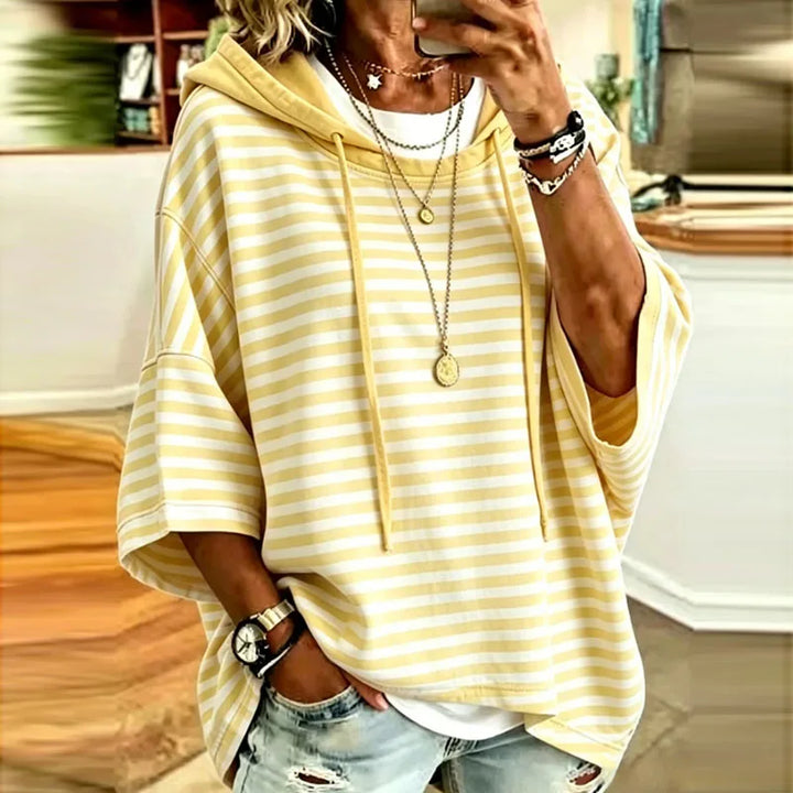 Briony Striped Hooded Pullover