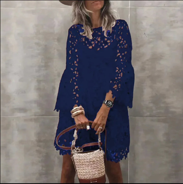 Elaria Elegant Eyelet Lace Mini Dress