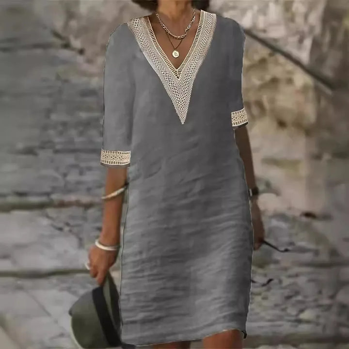 Katie V Neck Casual Mini Dress