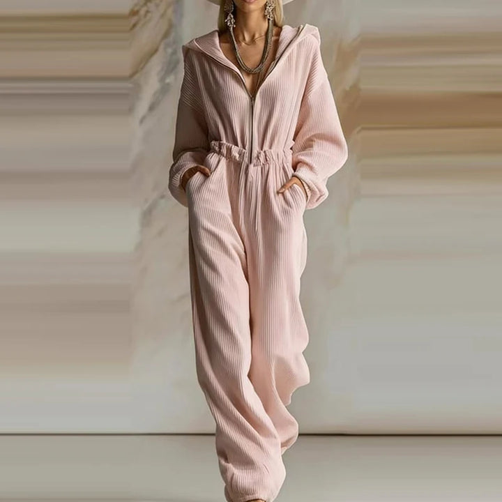 Mireva Ribbed Hooded Jumpsuit