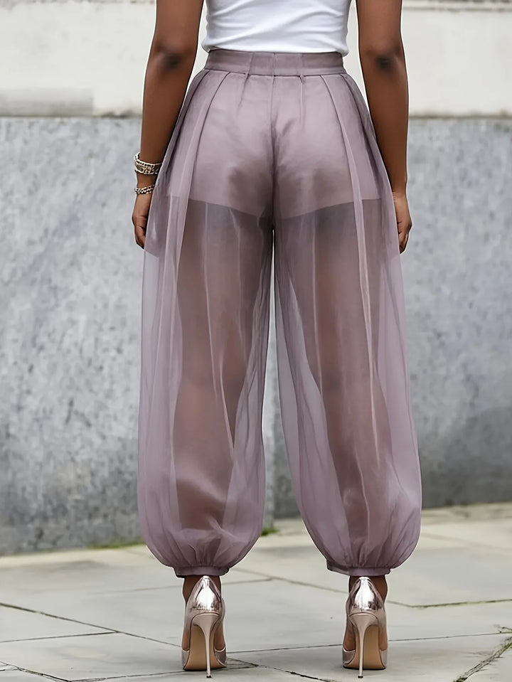 Hensley Sheer Mesh Balloon Trousers