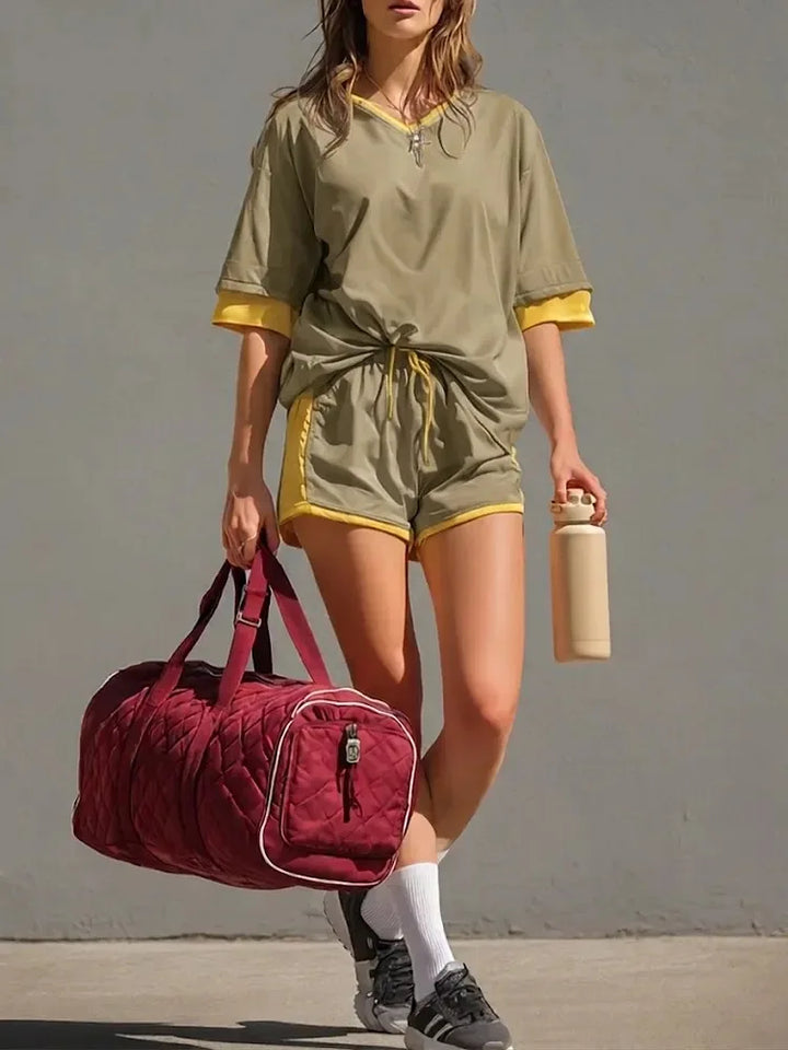 Remi Color Block Shorts Set