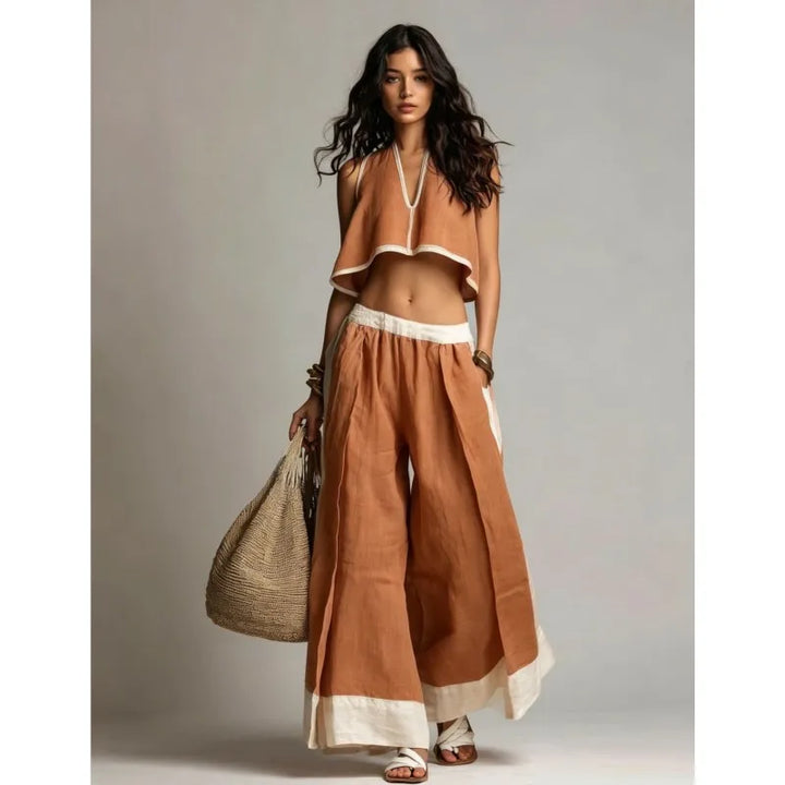 Vessara Wide Leg Two Piece Set