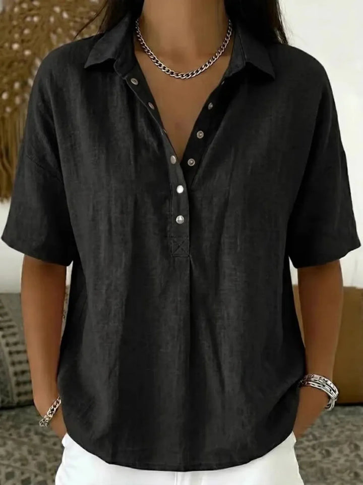 Hannah Relaxed Linen Blouse