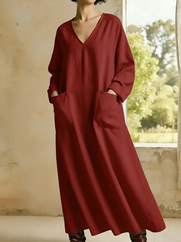 Sophia Relaxed V Neck Maxi Dress