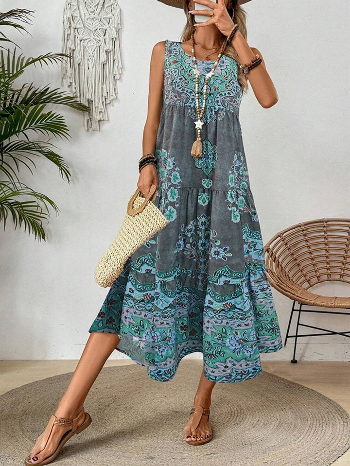Delaney Boho Printed Maxi Dress