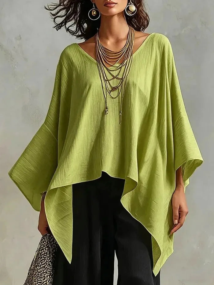 Aurélie Batwing V Neck Blouse