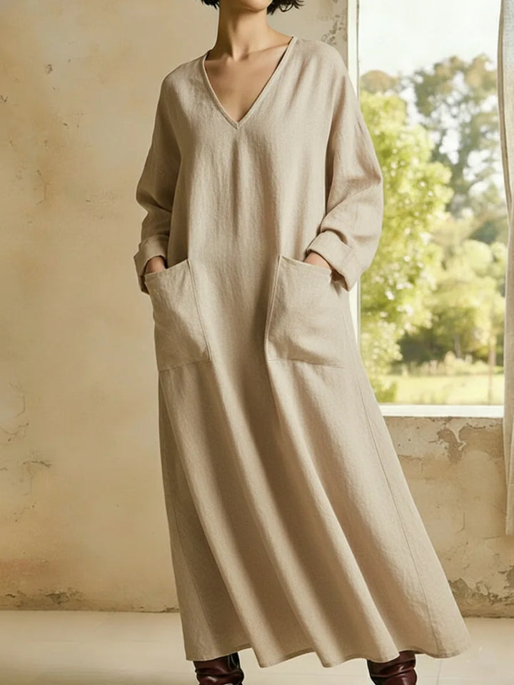 Sophia Relaxed V Neck Maxi Dress
