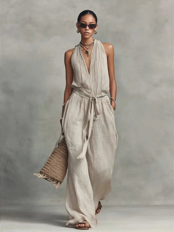 Lillian Front Tie Wide Leg Jumpsuit