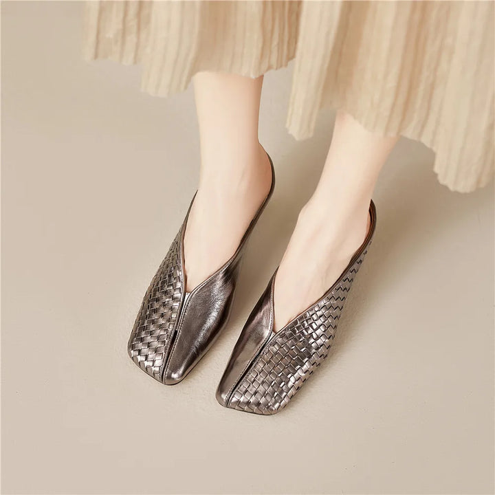 Lucia Woven Leather Heels