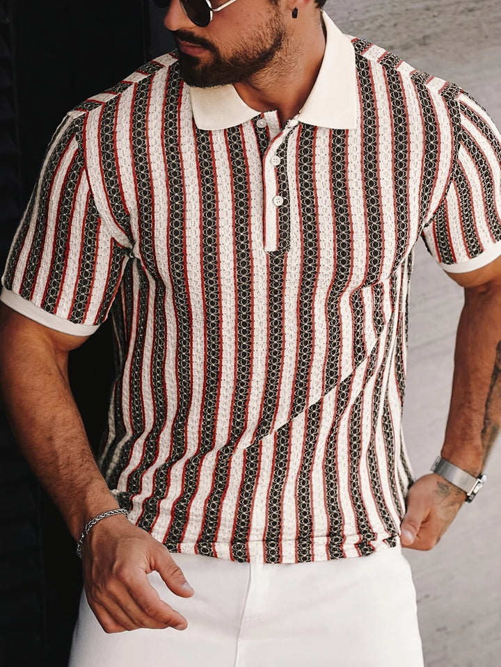 Declan Striped Ice Silk Polo