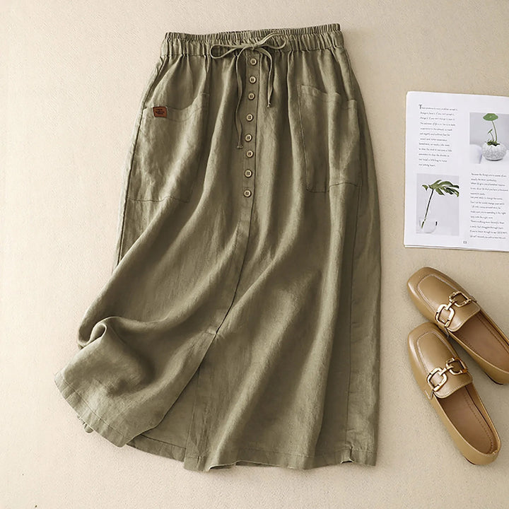 Adeline A-Line Linen Skirt