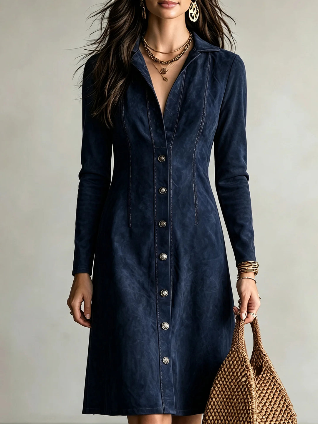 Sabina Button Front Shirt Dress