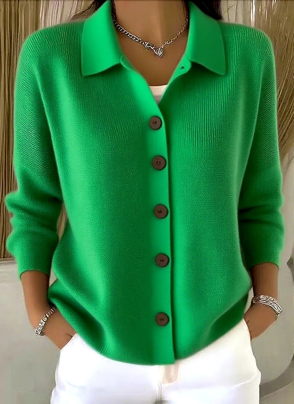 Genevieve Collared Knit Cardigan