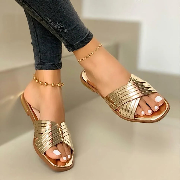 Audrey Comfortable Supportive Cross Strap Slippers